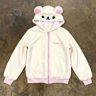 y2k 学生外套卡通风保暖 hoodie可爱软妹风连帽拉链卫衣女宽松开衫