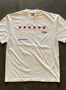 Alignment is based on 港风小众设计感时尚短袖T恤百搭宽松上衣