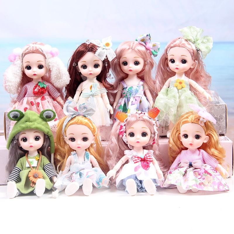迷你多关节女生洋娃娃17厘米可换装恒潮迷糊娃娃玩具套装生日礼物