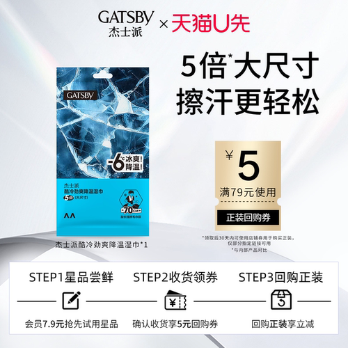 酷冷劲爽降温湿巾(大尺寸)1片装