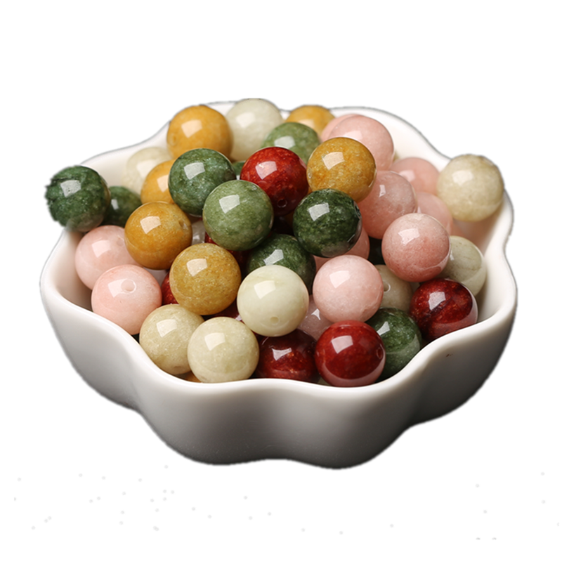 阿拉善多色玉髓玛瑙散珠子半成品diy编织水晶圆珠手链配件材料串