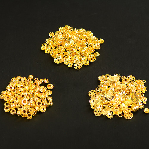 沙金镀金配件花托隔珠混合随机装