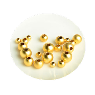 金色圆珠隔珠越南沙金配珠磨砂面金珠哑光面diy手链饰品配件散珠