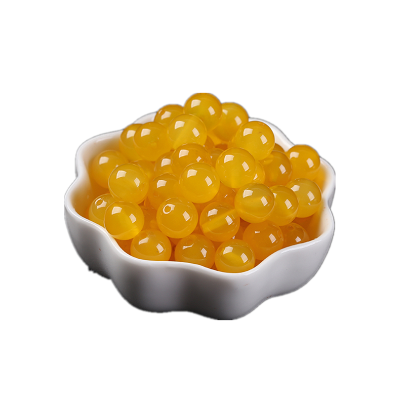 天然7A黄玛瑙散珠子diy手工串珠圆珠水晶编织手链项链饰品配件包