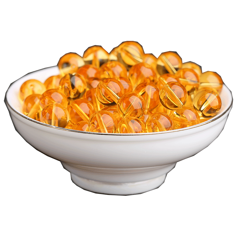 黄水晶散珠子天然水晶养晶diy手