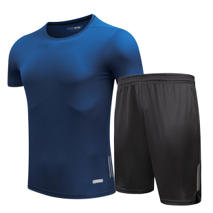 健身服男女套装夏季速干衣跑步衣服健身房训练服宽松运动t恤短袖