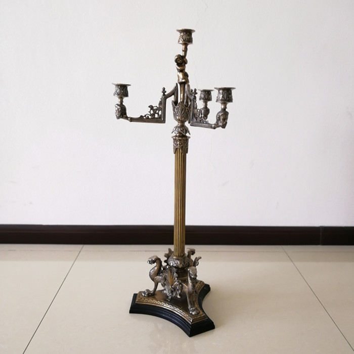 西洋收藏品 美国手工制作铜烛台烛台