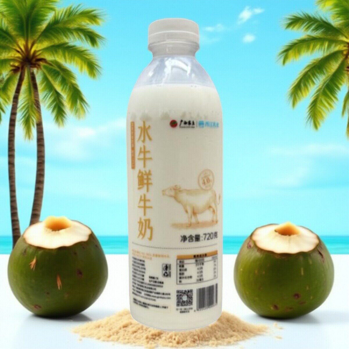 农垦西江乳业水牛鲜牛奶720g*2瓶蛋白质4.0g奶咖店优选JD或SF发货