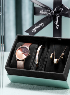 shengke胜刻女士手表新年套装送女朋友礼盒全套时尚创意k0095