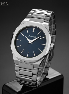 PLADEN品牌新款手表经典商务超薄简约高质量不锈钢石英男士手表