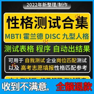 性格测试MBTI九型人格DISC霍兰德职业生涯规划测评素材自动计算