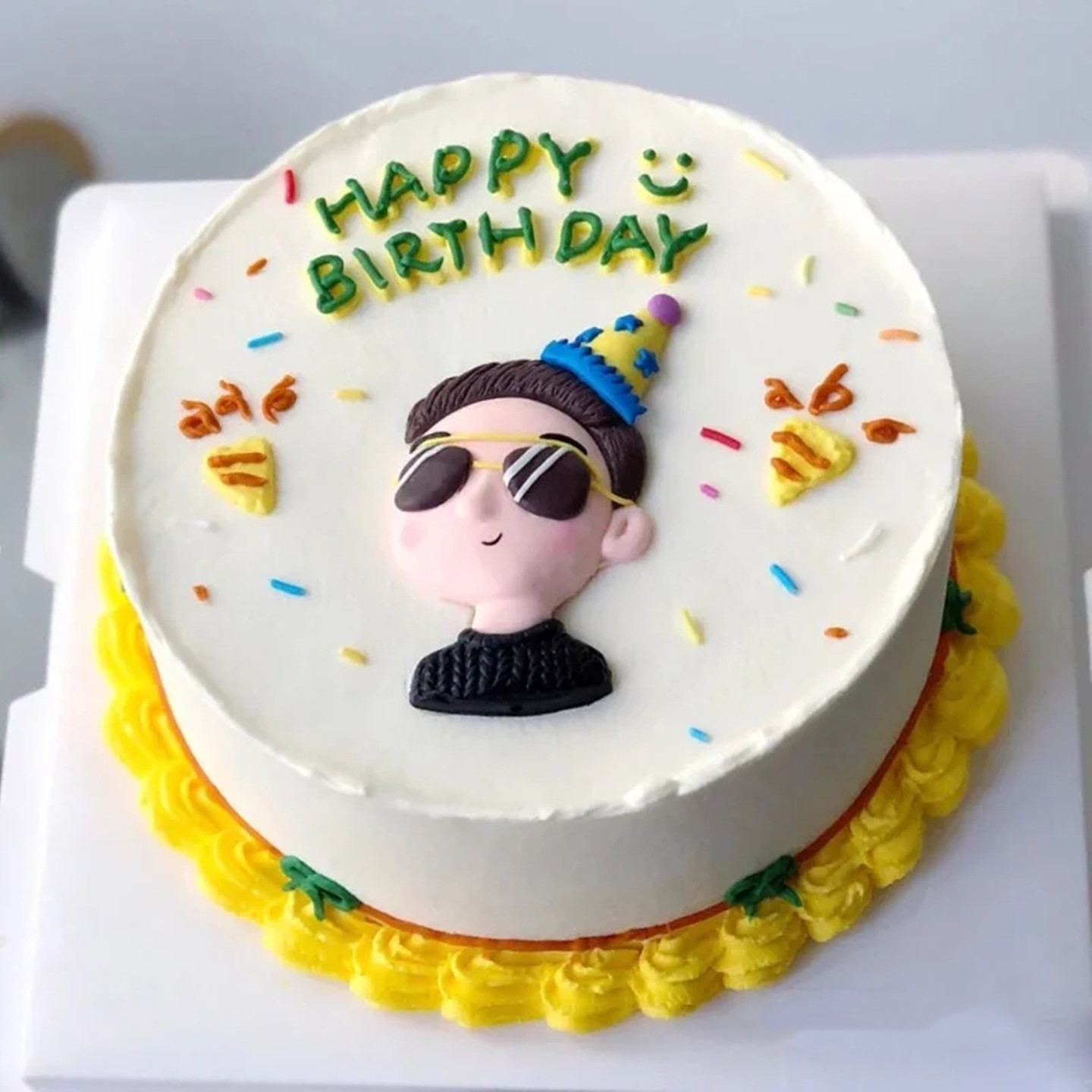 网红潮流软胶墨镜爸爸一家之主男士生日摆件父亲节蛋糕装饰插牌