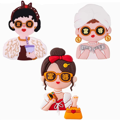 软胶富婆蛋糕装饰摆件网红美女