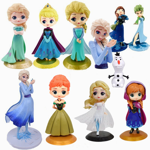 白色纱裙艾莎冰雪奇缘姐妹公主蛋糕装饰摆件安娜雪宝生日派对公仔