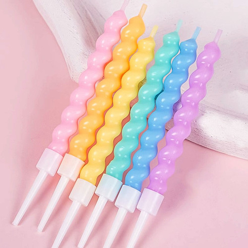 网红彩色弯曲扭扭生日蜡烛