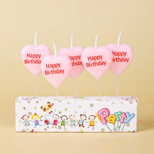 ins风网红粉色爱心hb生日蜡烛