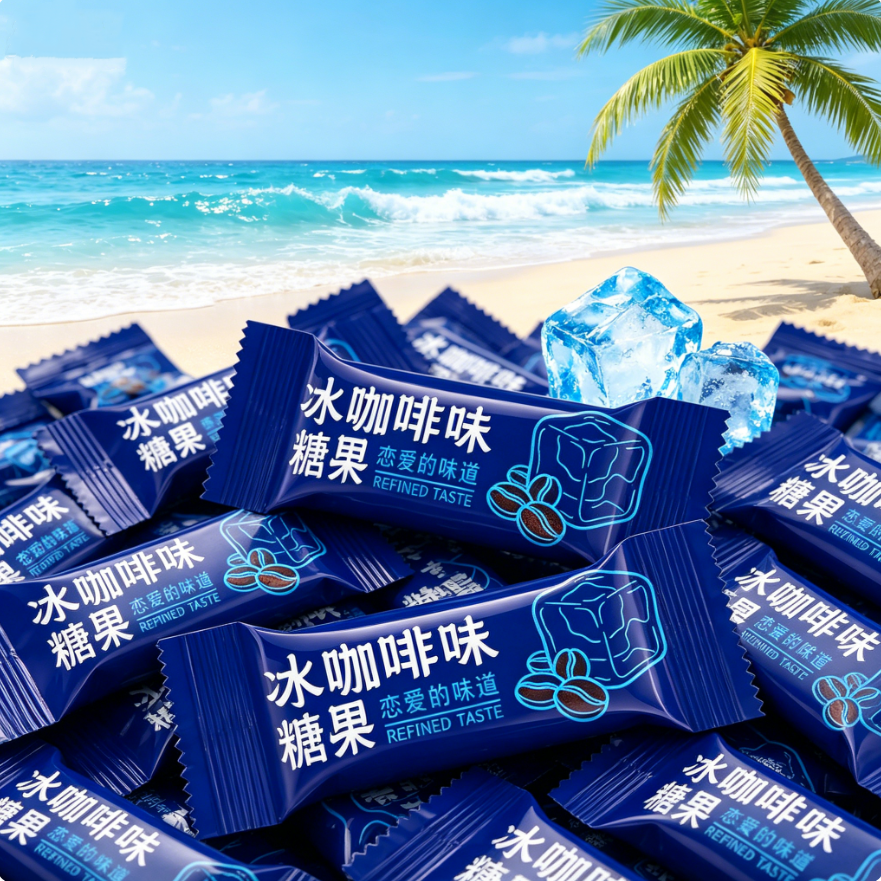 冰咖啡烧炭咖啡味糖果袋装夏季清凉冰爽零食提神糖薄荷糖