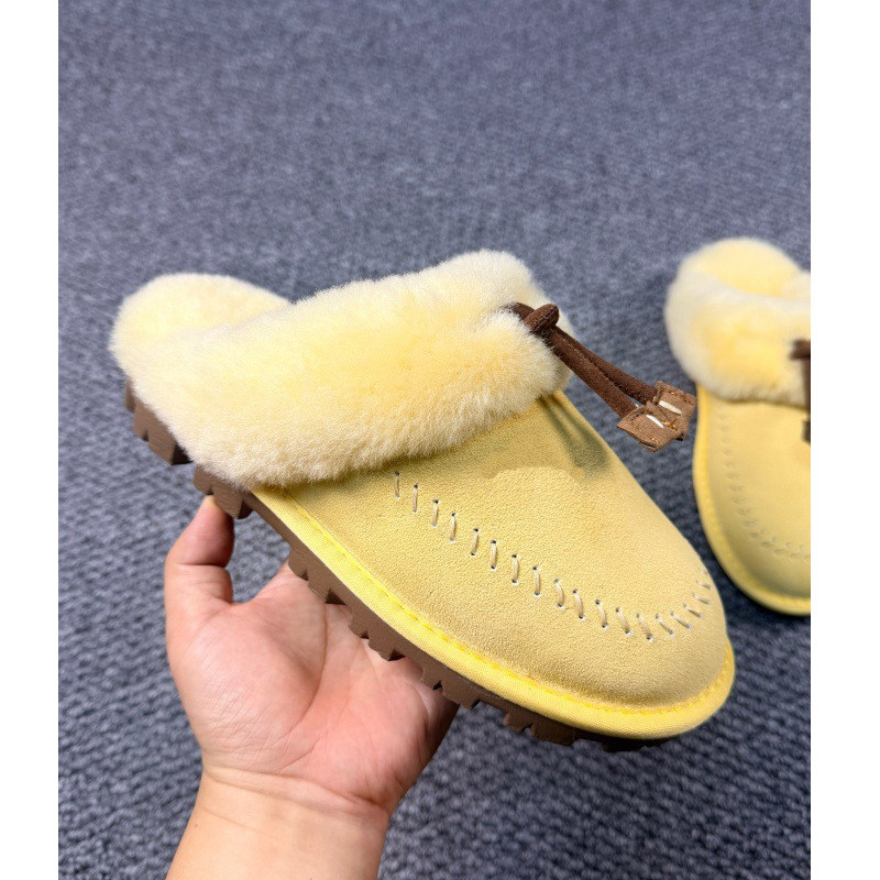 冬缝线新款一脚蹬厚底防滑雪地靴