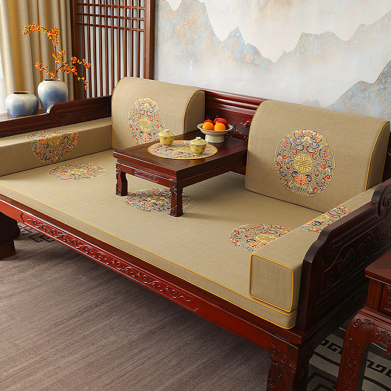 中式罗汉床坐垫垫子专用垫五件套定制红木沙发坐垫实木家俱靠背垫