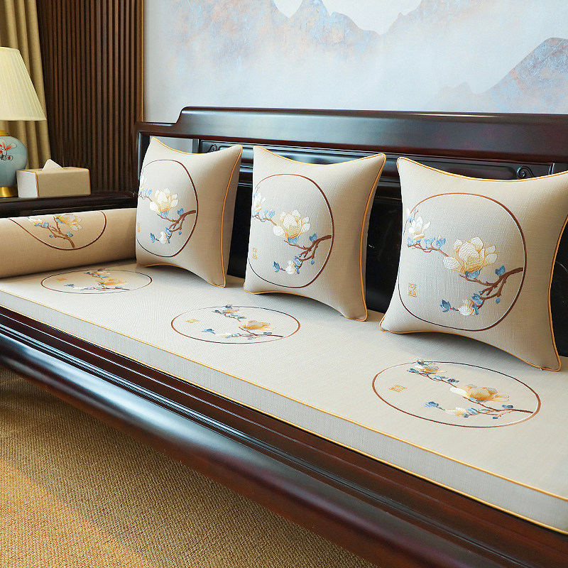 新中式红木沙发垫坐垫四季通用实木沙发专用防滑海绵垫子套罩定制