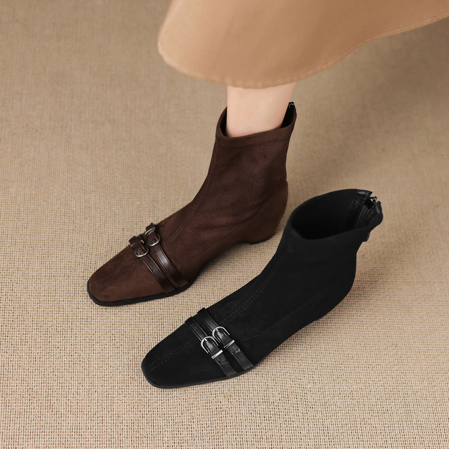 皮带扣瘦瘦靴内增高大小码41-43图片