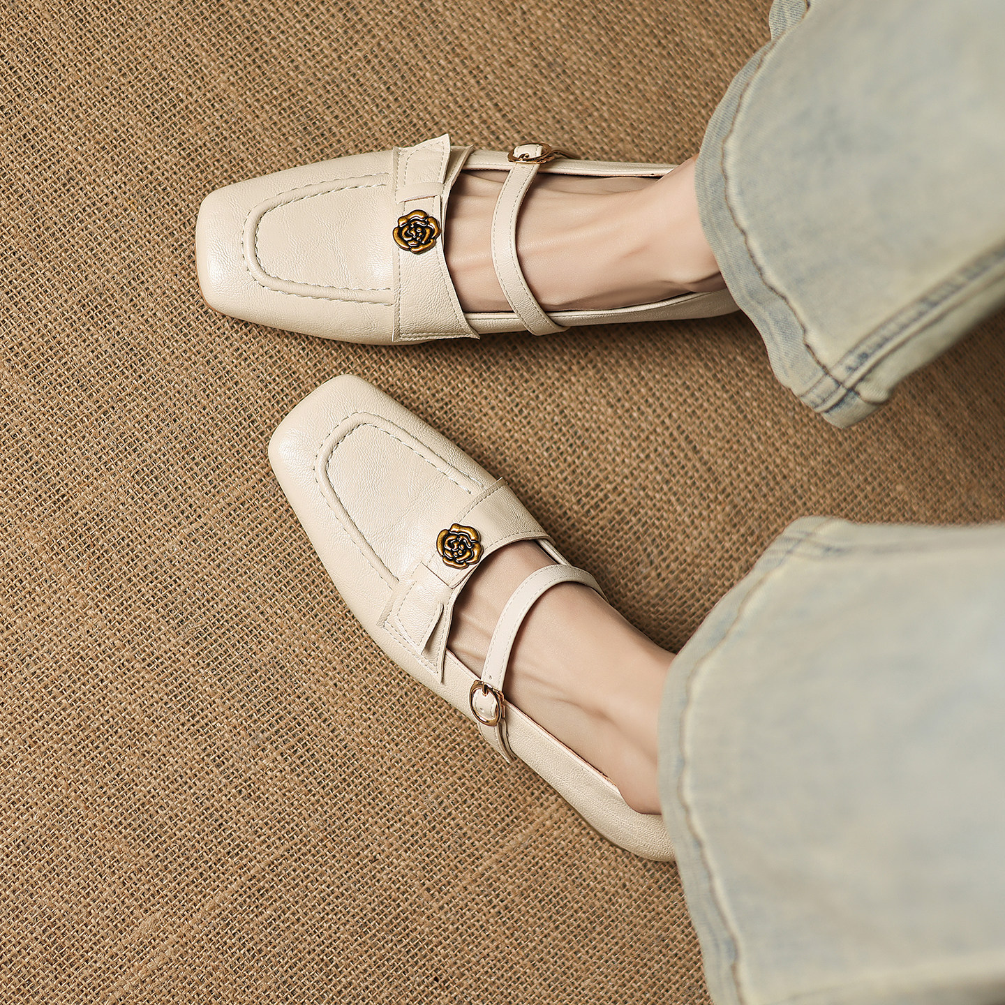 ladyblack山茶花方头玛丽珍鞋女一字扣粗中跟32大小码单鞋41-43春,女鞋,玛丽珍鞋,淘宝优惠券,粉丝福利购,淘宝优惠卷