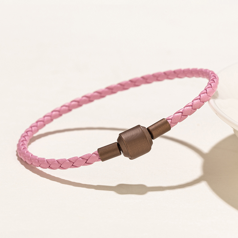 真皮串珠配绳3mm细手绳不锈钢扣