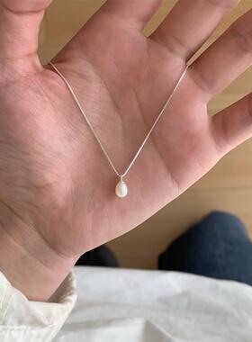 999纯银天然珍珠项炼女轻奢小众高级感正品足银叠戴颈炼吊坠礼物