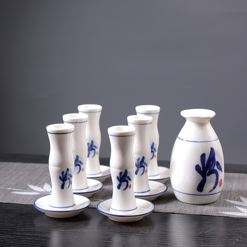 文创青花瓷酒器小白酒杯分酒壶酒具套装竹节杯举一反三杯酒盅礼品