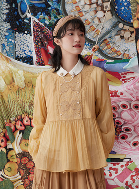 一城画一秋季复古文艺时尚镂空搭配流苏设计短款时尚衫14111O010