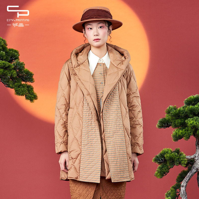 保暖简约时尚中款羽绒服