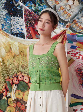 秋季气质文艺百搭修身显瘦下摆罗纹设计毛织背心14131K076