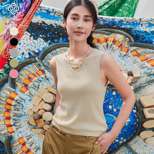 夏季复古圆领时尚百搭简约背心