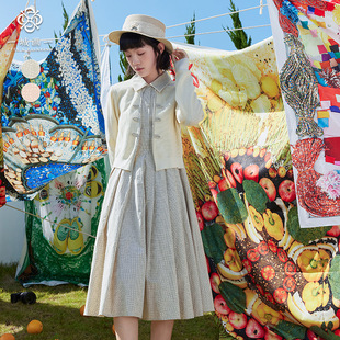 一城画一秋季气质毛织拼接假两件红色连衣裙正式场合端庄连衣裙