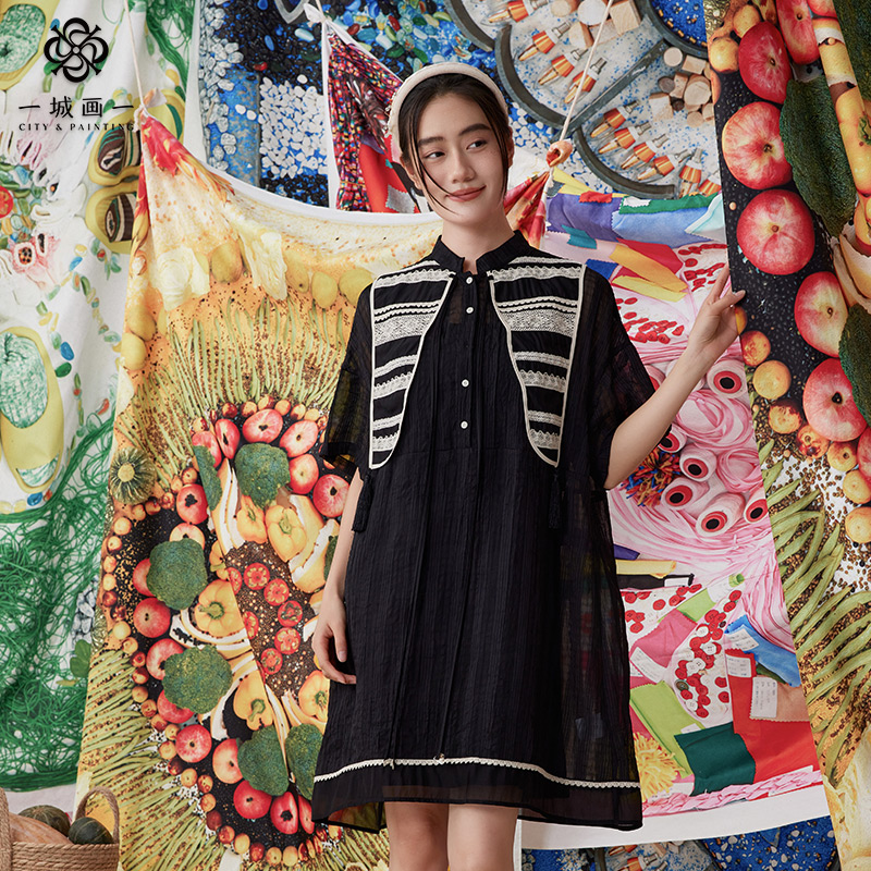 夏季宽松气质复古休闲风连衣裙
