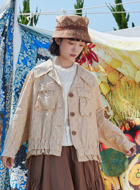 一城画一秋季复古减龄时尚气质文艺通勤百搭短款外套女14111B195