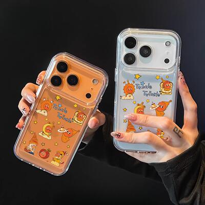 布丁星星人适用苹果17/16promax高透透明手机壳iPhone15/14/13/12女款11AIR华为P70vivo小米15oppo防摔软壳潮