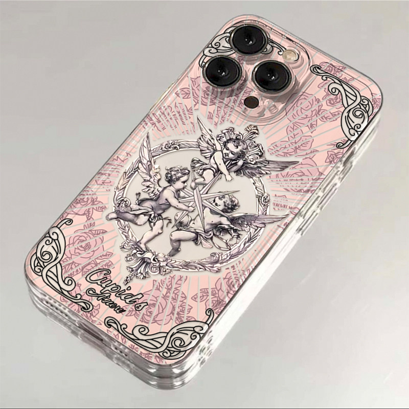 小众鲜花丘比特适用iphone13/14promax手机壳苹果15pro华为mate60pro