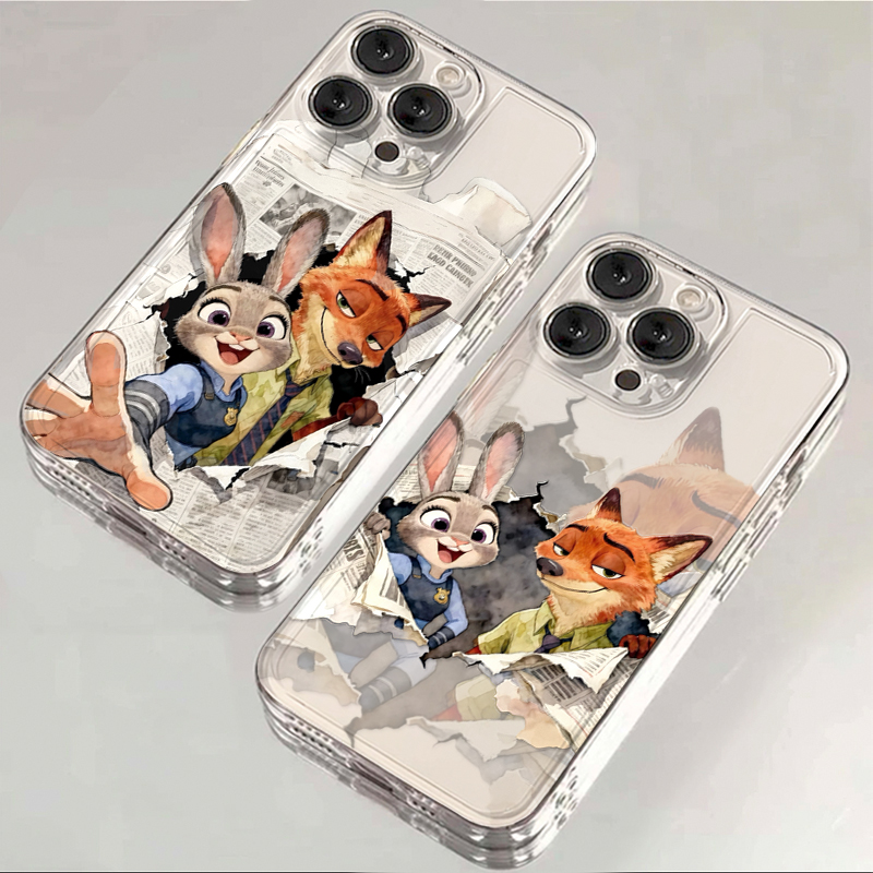 创意尼克朱迪情侣适用苹果17/16promax太空手机壳iPhone16/15/14/13pro全包透明vivo华为P70小米17oppo软壳潮