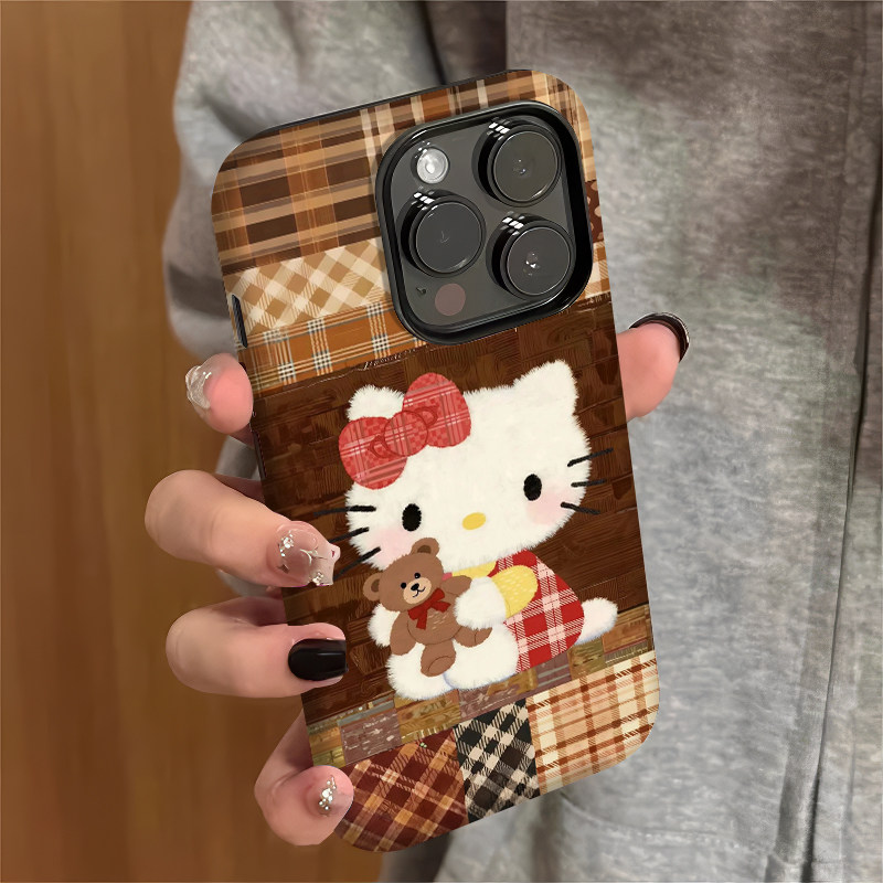 咖棕小熊凯蒂适用苹果17/16promax菲林二合一手机壳iPhoneAIR可爱15/14/13pro卡通vivo华为P70小米15oppo女款,3C数码配件,手机保护套/壳,淘宝优惠券,粉丝福利购,淘宝优惠卷