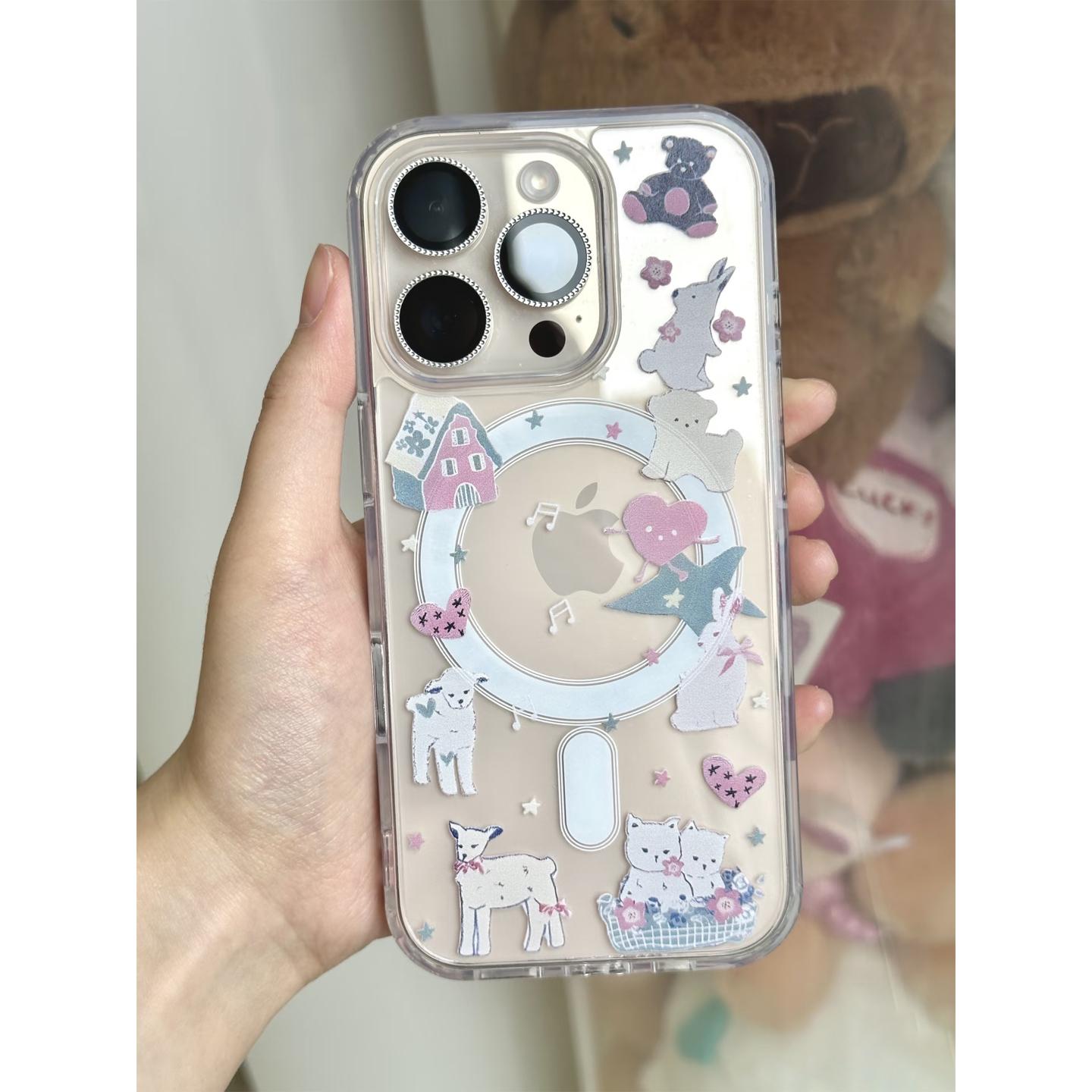 白日茶话会适用苹果17promax磁吸手机壳透明iPhone16个性15/14/13/12pro亚克力16/15/14plus全包防摔保护套11