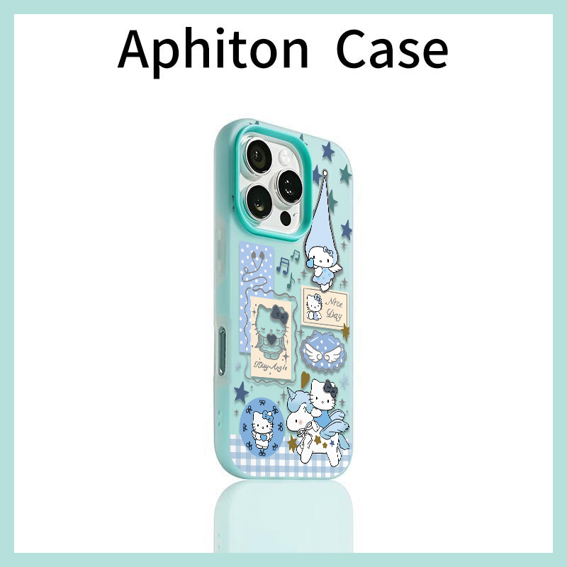 爱心天使小kitty果冻二合一适用苹果17promax手机壳16/15plus磨砂肤感iPhone17pro新款16/15/14/13/12/11/AIR