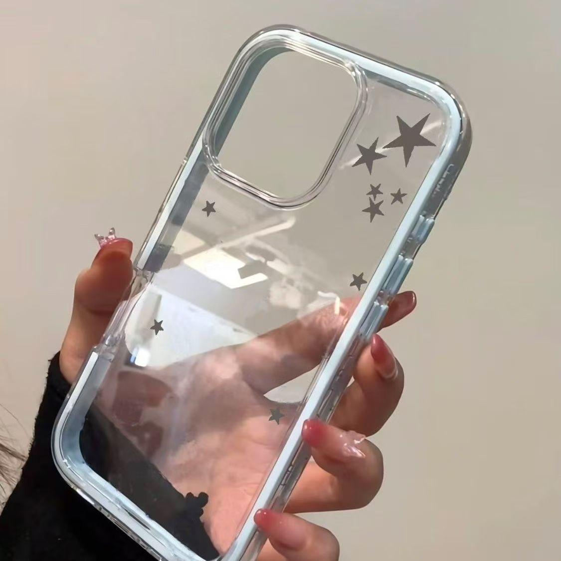 墨点五角星适用苹果17promax炫彩二合一手机壳iPhoneAIR/16/15/14pro全包透明16plus小众创意14/13/12男女11