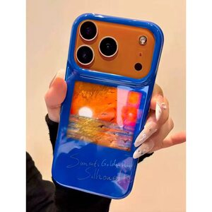 落日橘子海适用苹果17promax冰川手机壳iPhone16/15/14/13pro小众创意AIR华为P70vivo小米15oppo11/12情侣套