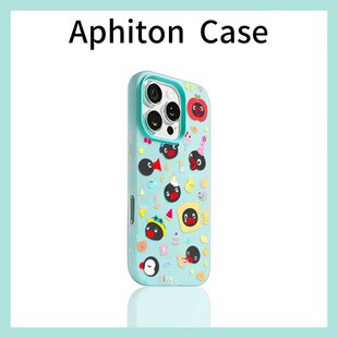 满屏派对企鹅果冻二合一适用苹果17promax手机壳16plus磨砂肤感iPhone17pro全包防摔16/15/14/13/12女款AIR套