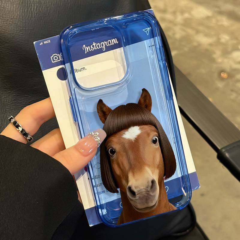 抽象齐刘海爱马适用苹果17promax透蓝手机壳iPhone17/16/15/14pro简约个性14/13/12/11全包防摔13pro情侣套潮,3C数码配件,手机保护套/壳,淘宝优惠券,粉丝福利购,淘宝优惠卷