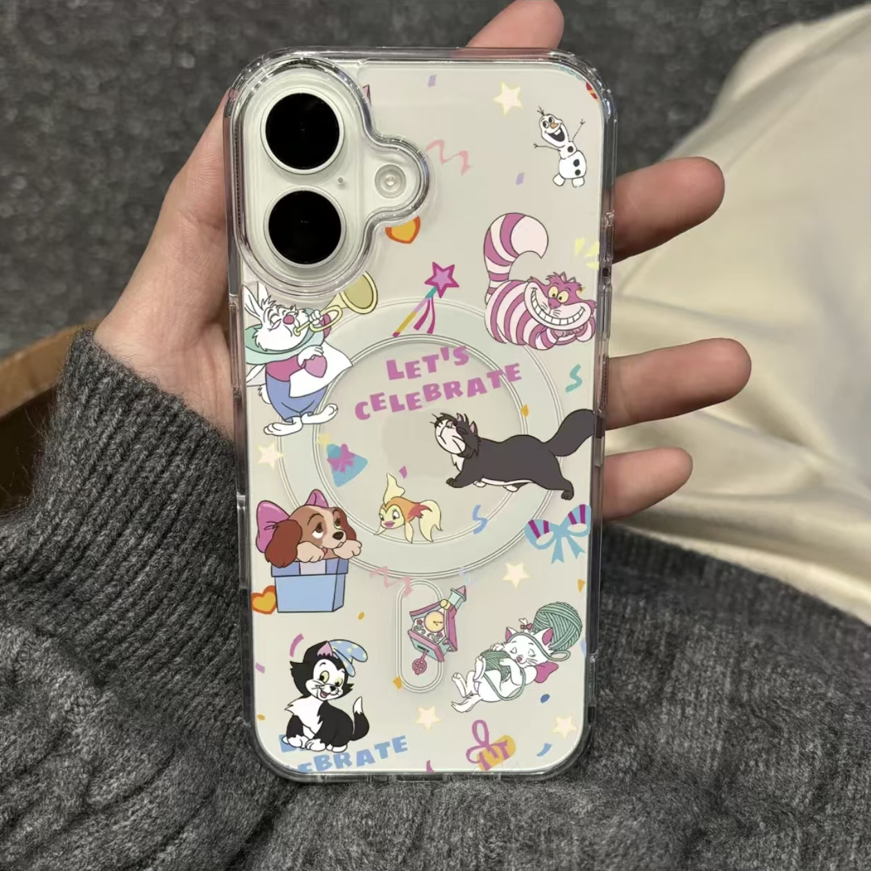 满屏猫猫咪适用苹果17promax磁吸手机壳透明iPhone16个性潮15/14/13/12/11亚克力16/15/14plus全包防摔保护套