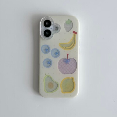 镂空水果适用于苹果17promax闪粉手机壳iPhone16pro新款15/14/13/12/11全包透明vivo华为p70小米15oppo女款套
