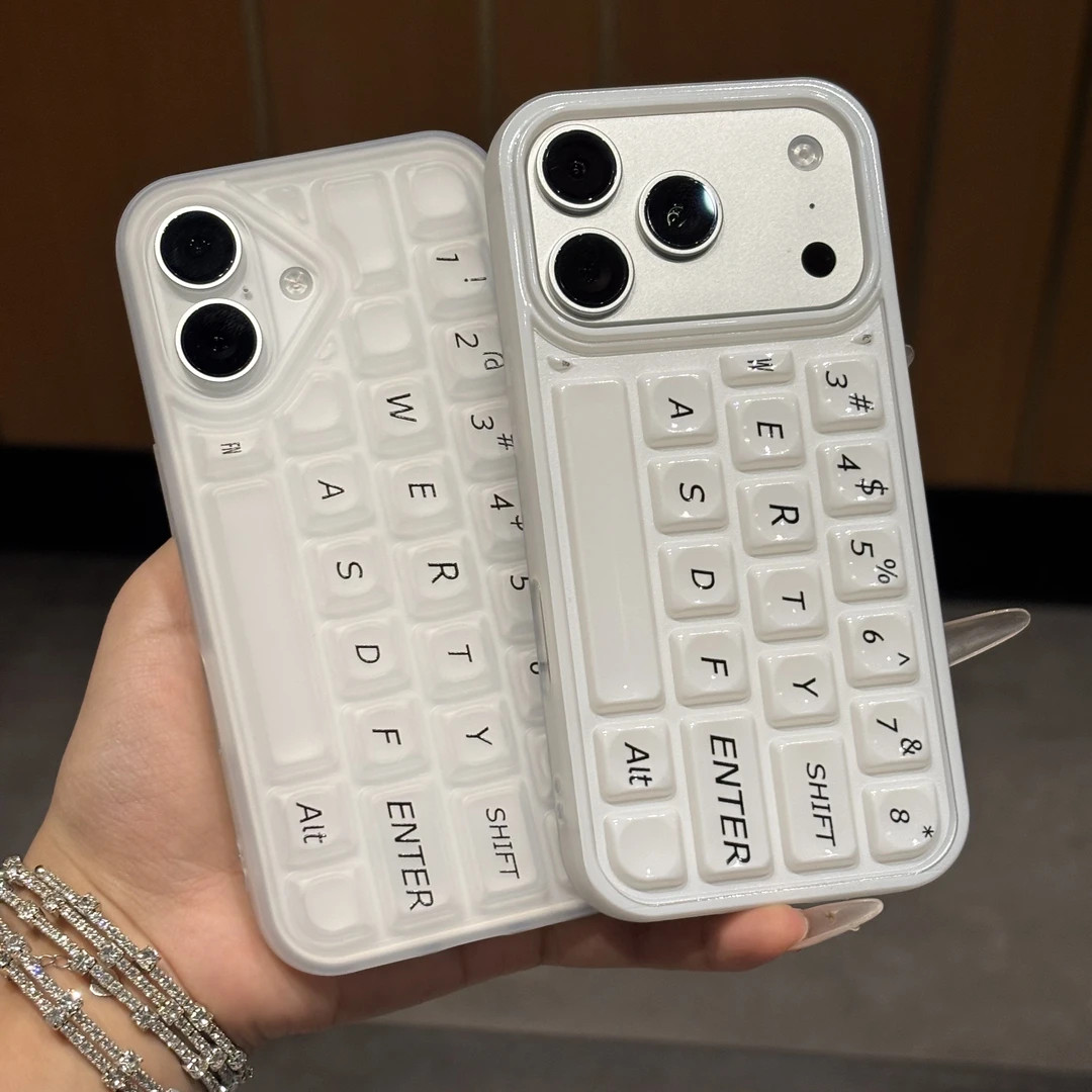 趣味立体键盘壳适用苹果18promax/17promax手机壳iPhone16pro网红15plus/14plus情侣款13/12/11防摔Air保护套