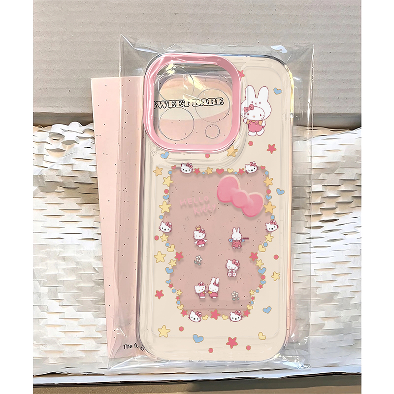 围边星星kt米菲适用苹果17promax太空手机壳iPhone16/15/14/13全包透明AIR华为P70vivo小米15oppo防摔软壳潮